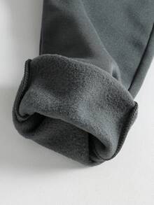 Bộ áo nỉ cổ tròn in họa tiết chữ ấm áp và quần nỉ cho bé trai tuổi mới lớn - Màu xám đen - Xem 8