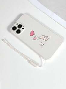 1个白色TPU卡通大象兔子图案防震手机壳和1条白色硅胶腕带，兼容 - 彩色 - 查看 4