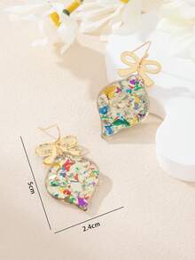 1 对跨境热销圣诞亚克力彩色圣诞树灯泡耳环 - 彩色 - 查看 3