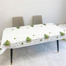 1 件圣诞桌布，一次性圣诞老人雪花圣诞铃铛圣诞球图案桌布，餐桌装饰，圣诞节，万圣节，万圣节装饰 - 多色 - 查看 8