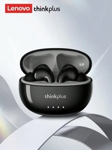 Lenovo 联想 LP5PRO 蓝牙耳机，半入耳式 HIFI 立体声，高清语音通话带麦克风，音乐和游戏，低延迟，长电池寿命，硅胶耳塞，佩戴舒适，ENC 降噪，无线耳塞兼容智能手机和电脑 - 黑色 - 查看 4