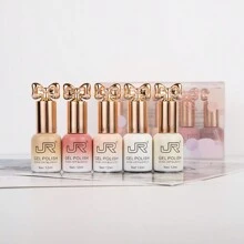JR JR 10pcs 12ml Gel Nail Polish Set Including Red Pink Nude Gel Polish Kit UV LED Soak Off Polish Home DIY Top Coat Base Coat Gifts For Girl