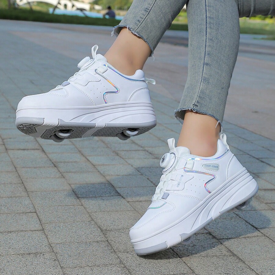 Girls And Teenagers Roller Skates, Detachable 4 Wheels Shoes, Suitable