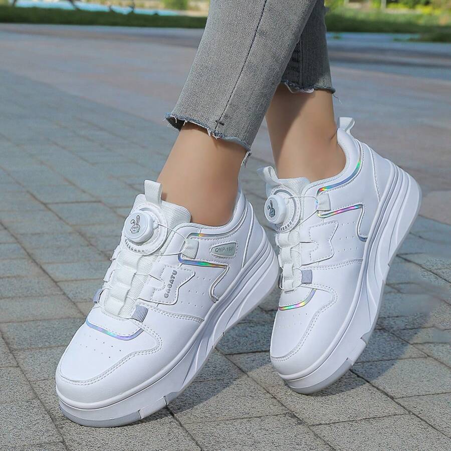 Girls And Teenagers Roller Skates, Detachable 4 Wheels Shoes, Suitable