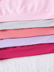 10 peças/conjunto meninas casual macio confortável malha cor sólida manga comprida moletom e calças conjunto, outono/inverno