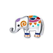 bamoer 1 pièce Pendentif mignon en argent sterling 925 Charm d'animal Hamster Eléphant Ours Perle pour bracelet, bangle DIY Bijoux