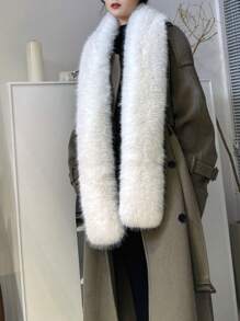 1pc Fluffy Scarf, Fashionable Soft Fuzzy Long Scarf Shawl, Warm For Party, Ceremony