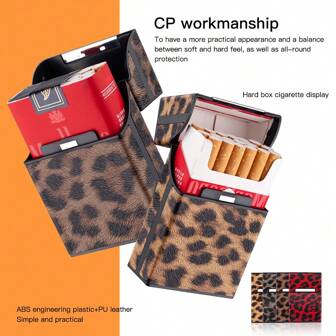 1 Pc 20 Cigarette Storage Box Anti Pressure With Faux Leather Decoration, Suitable For Men And Women With 360 ° All-Round Protection