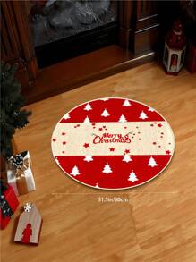 1pc Christmas Round Carpet, Area Rugs Living Room, Christmas Tree Rug, Rugs For Bed Room,Christmas Floor Mat And Play Mat For Family, Washable Indoor Carpet Decor, Anti-Slip Soft Carpet For Holiday Decoration, Suitable For Kitchen, Bedroom, Foyer, Nursery, Living Room Home Decor, Christmas Decor Rug, Room Decor