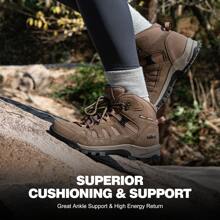 Womens Hiking Boots Waterproof Lightweight Hiking Boots Women Ankle Support Hiking Shoes Backpacking Boots Breathable Non-Slip Hiking Boot For Outdoors - 棕色 - 查看 3