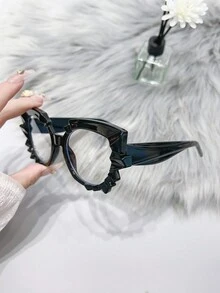 1 件独特的女士猫眼眼镜，时尚街头风格时装秀眼镜，适合日常佩戴或派对女士眼镜配件 - 無色 - 查看 5