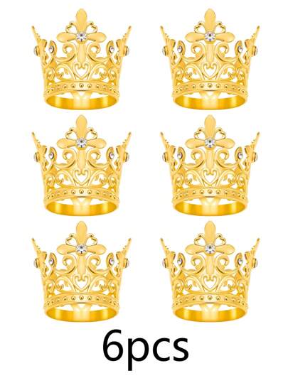 6pcs Alloy Party Supplies, Party Favors And Decorations Holiday Crown Set, Mini Crown Princess Headpiece,Wedding Hair Accessories,Summer,Beach