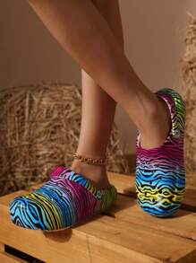 CIVHOM Women's Tie-Dye Clogs, Slip On Round Toe Lightweight Platform Casual Garden Shoes, Summer Comfy Beach Slides