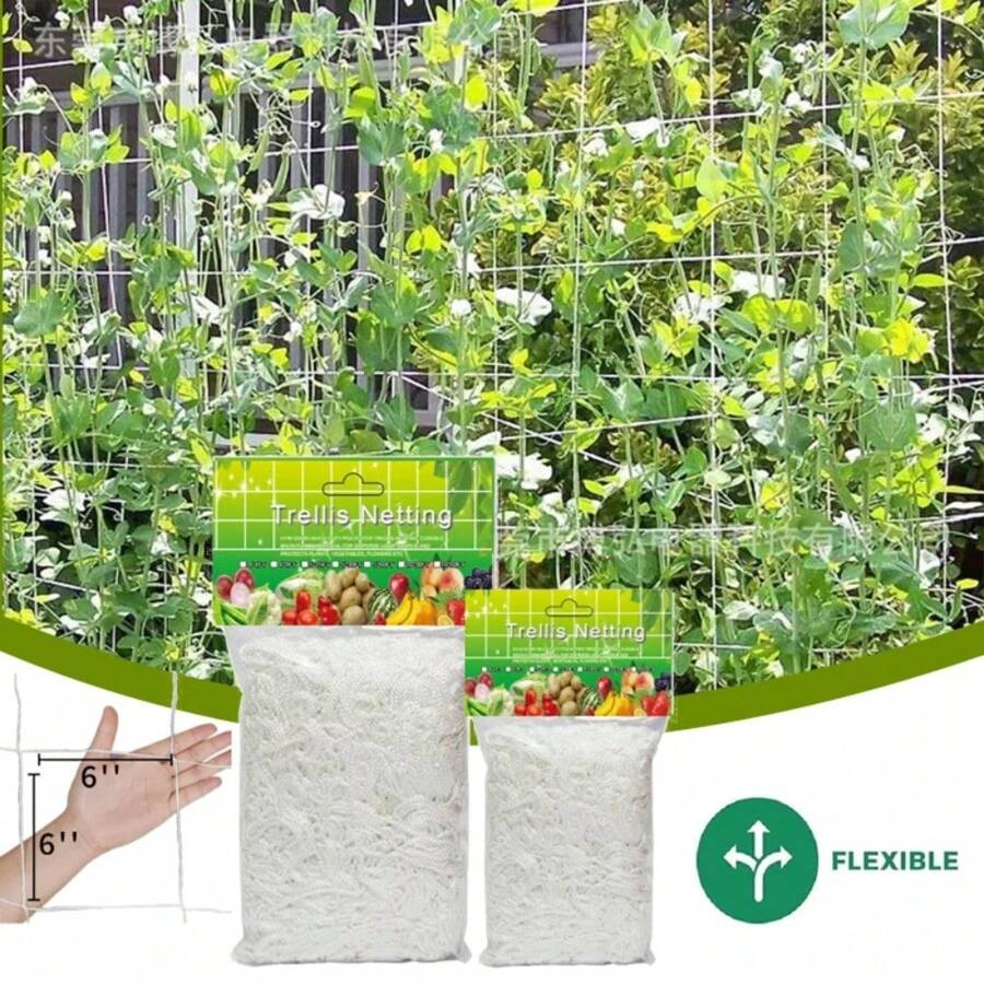 Konekel Filet Pour Plantes Grimpantes 2m X 10m - Mailles 10cm - 50 Attaches - Concombres Tomates