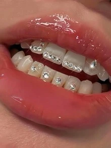 200 件自粘水晶牙齿宝石水钻闪亮 DIY 牙齿珠宝贴纸，Y2K 时尚派对装饰，可拆卸且易于安装，男女皆宜的彩色钻石平底 - 牙齒寶石 - 查看 6