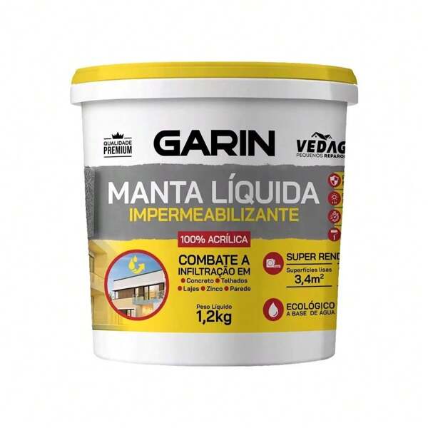 MANTA LIQUIDA IMPERMEABILIZANTE ACRILICA PREMIUM VEDAG BRANCA 1,2KG