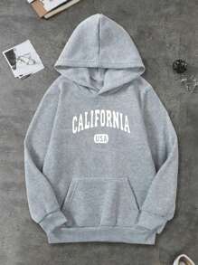 Teen Boy 3pcs City Letter Design Casual Loose Fit Hoodie Sweatshirt For Spring & Autumn