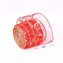 1 buc Panglică din satin de Crăciun, realizată manual, cu fundă decorată, decorațiuni de Crăciun, ambalaje pentru cadouri, accesorii pentru petreceri, pungi elegante de cadouri de sărbători și decor pentru pahar de vin, Crăciun