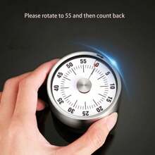 1/2 个不锈钢计时器，厨房机械计时器，学生时间管理提醒倒计时器，便携式机械计时器 - 彩色 - 查看 4