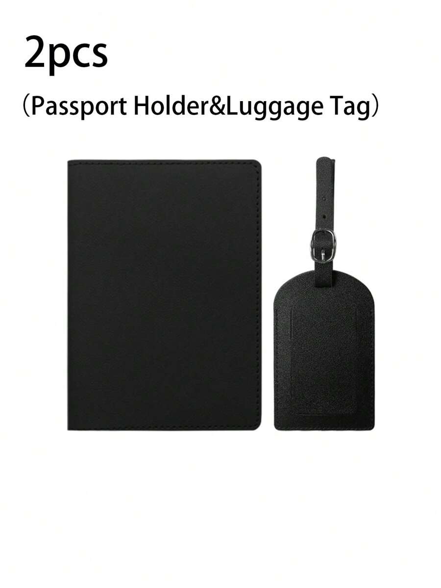2 件/套 简约纯色护照夹 行李牌套装 便携式护照套 行李登机牌 适用于旅行和飞行 男女皆宜 旅行配件 旅行用品 旅行组织者 旅行用品 旅行钱包 护照夹 护照钱包 海滩度假包 夏季圣诞假期 - 紫色 - 查看 1