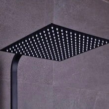 Eatssode Robinetterie de douche Système de douche Ensemble de douche noir avec thermostat Ensemble de douche Douche à effet de pluie Ensemble de douche avec douchette + douche de tête 30x30cm