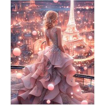 Pintura de diamantes 5D de Chica Bonita Hada - Nuevo conjunto de pintura de arte de retratos de princesa, vestido de novia, castillo de fantasía, encantos artesanales, mosaico, puntada de cruz, bordado, rhinestones, decoración del hogar, manualidades, regalo de Navidad para niños