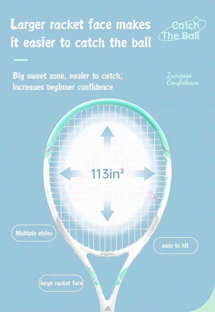 2pcs/Set Tennis Racket Full Aluminium OnePiece Extra Large Racket Face