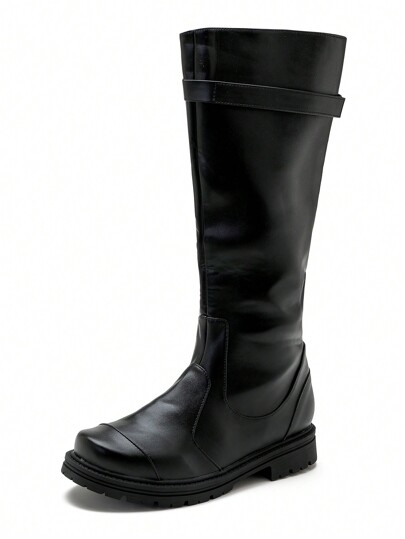 Medieval Steampunk Cosplay Long Black Boots Men And Women Larp Pirate Shoes Carnival Party Fancy Men's Halloween Knight Boots