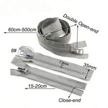 5 Pcs Meetee 8# Resin Zippers Close-End Open-End Long Auto Lock Zip For Coat Bags Tent Zipper Repair Sewing Accessory - 8# Resin - View 6