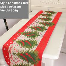 1pc Creative Christmas Table Runner Printed Tablecover Restaurant Dining Tabletop Decor, Wholesale - Multicolor - View 4