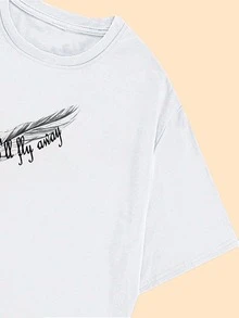 One Day T-Shirt Women's Blouse Premium Print Comfort Casual Streetwear - trắng - Xem 4