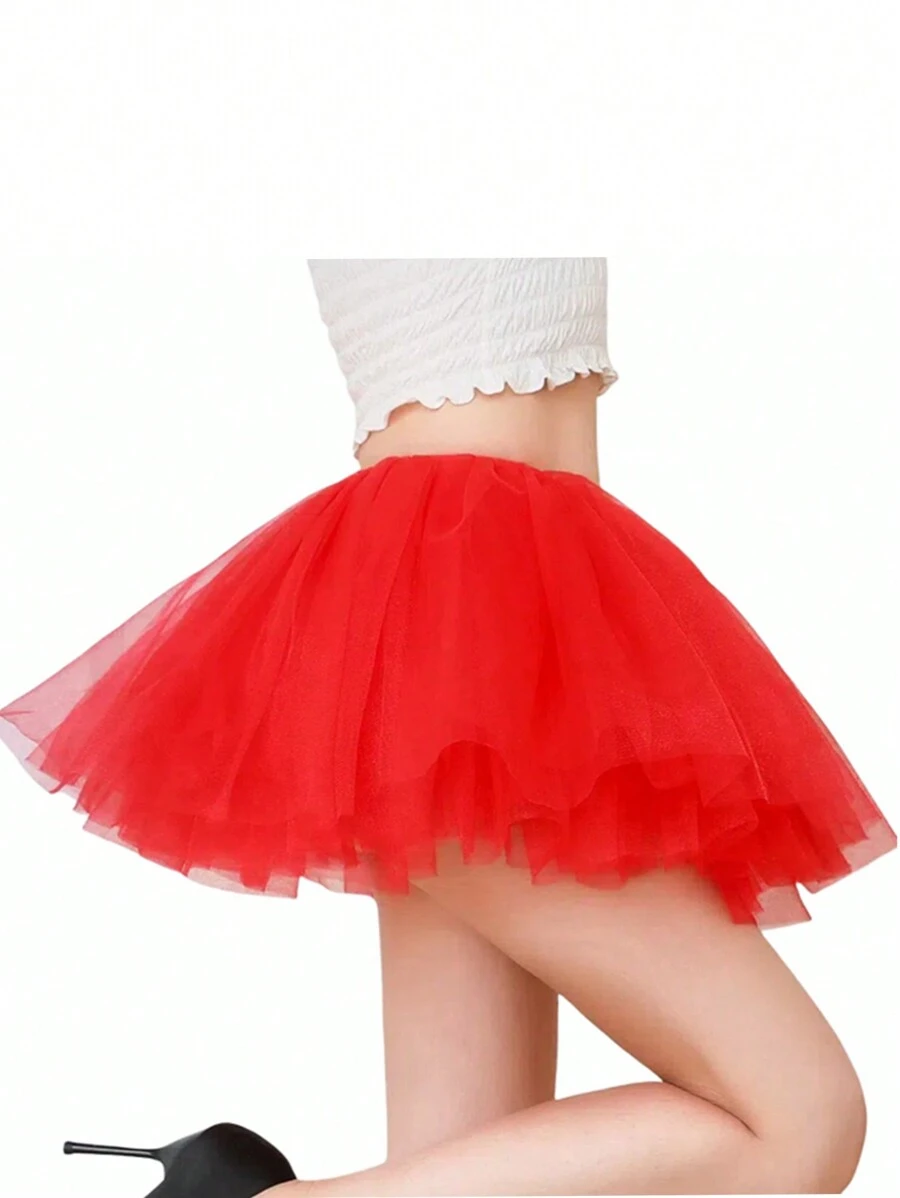 Nouvelle jupe de dessous Lolita en tulle bouffant blanc et noir. Accessoires pour robe de bal, cosplay, mariée, enfants. Jupon sans os, tutu, robe de fête, Saint-Valentin - A - Voir 1