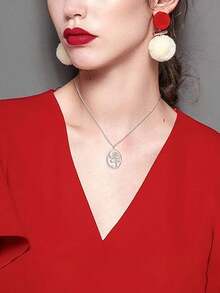 1PC Christmas Personalized Mother Pendant Snowflake Christmas Name Necklace Christmas Reindeer Necklace 1-4 Surnames Customized Unique Carved Necklace, Suitable For Family / Mother / Friends / The Best Christmas Gift - Style 2 - View 3