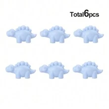 6/10 件 3D 动物硅胶珠套装 - 多色、卡通风格焦点珠，适用于 DIY 珠宝、钥匙扣、项链、吊坠、串珠笔和手链 - 包括大熊猫、独角兽、大象、恐龙等 - 3D卡通動物矽膠珠子 - 查看 12