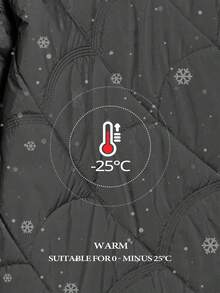 HaiLuoZi Women's Solid Color Drop Shoulder Long Sleeve Pockets Hooded Padded Coat - Black - View 2