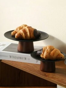 1pc 简约复古风格高脚果盘，奢华家居客厅茶几小吃盘，不锈钢甜点/糖果/水果托盘，前台展示盘圣诞礼物