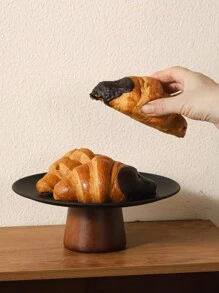 1pc 简约复古风格高脚果盘，奢华家居客厅茶几小吃盘，不锈钢甜点/糖果/水果托盘，前台展示盘圣诞礼物