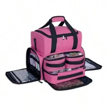 Túi đựng mỹ phẩm du lịch dung tích lớn 2 lớp có 3 túi bên trong có thể tháo rời, 2 ngăn chia có thể tháo rời, túi đựng tóc, túi đựng mỹ phẩm, túi xách đựng hình xăm, món quà lý tưởng cho nghệ sĩ trang điểm - Nhiều màu - Xem 14