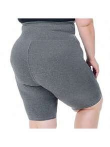 Kit With 2 Plus Size Bermuda Shorts With Super High Waist Shaping In Suplex For Gym Fitness And Everyday Use BLACK/TRADITIONAL GREY - 彩色 - 查看 7