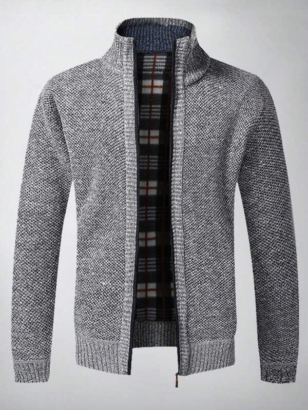 Men's Stand Collar Knitted Cardigan
