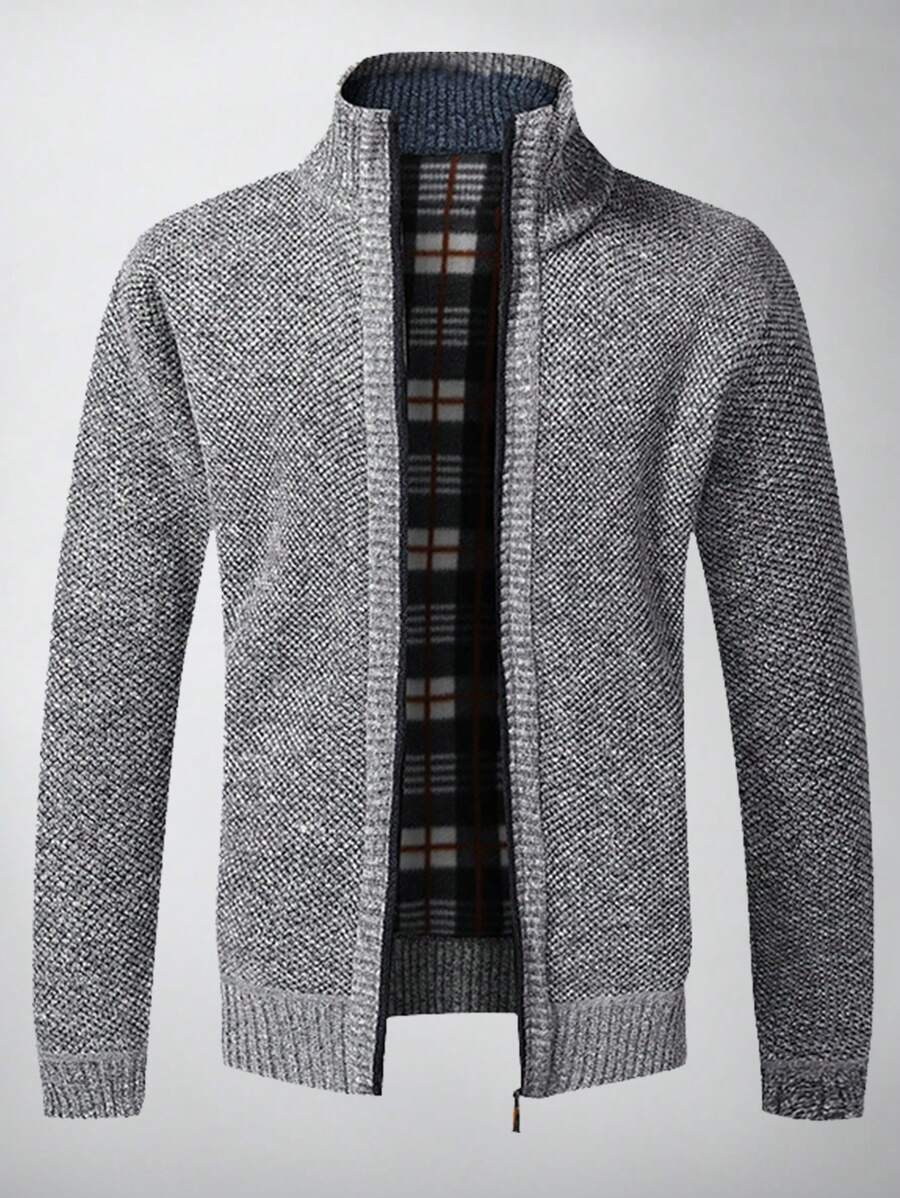 Men's Stand Collar Knitted Cardigan