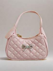 Kids Embroidery Stylish Handbag, New Princess Bag For Little Girls, Mini Rhombic Purse As Holiday Gift