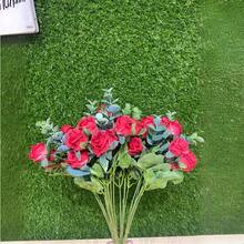 Artificial Rose Bouquet Mini Buds Kit With 4 Stems Leaf - 紅色 - 查看 2