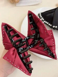 1pc New Women's Hair Claw Clip, All-Season Elegant Pearl Versatile Satin Large Hair Claw, Elegant & Luxurious Polyester (Polyester) Summer Hair Accessories Vacay Hair Clips - Multicolor - View 4
