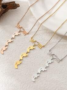 1pc Personalized Mother And Child Multi-Name Necklace Mother's Day Gift, Mother's Foot Name Pendant, Engraved Baby Name Necklace For Women, Mother's Day Gift, Christmas Gift - Rose Gold - View 2