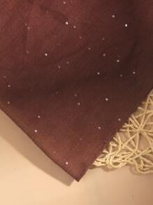New Autumn And Winter 1 Piece Solid Color Heavy Sequins, Retro And Luxurious Decorative Headscarf, Light And Soft Comfortable Fabric, Women Daily Festival Wear Shiny Decorative Hijab Abaya Accessories Valentine's Day Valentines - Multicolor - View 11