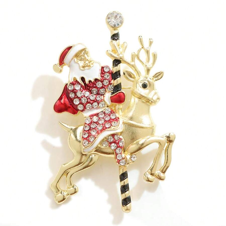 1 件圣诞水晶圣诞老人胸针 - BR180027 - 查看 1