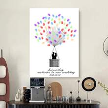 1 Stück Kreative Fingerabdruck DIY Finger Malerei Hochzeitsfeier Firmen Jahrestreffen personalisierter Fingerabdruck Anmeldung Baum, erhöht den Spaß, dekorative Malerei, Wohnzimmer, Schlafzimmer, Dekorationsposter, denkwürdig, bedeutungsvoll, Leinwand, ohne Rahmen, Valentinstag, Valentinstag Dekoration, Multifunktional, schimmelresistent, ornamental, exquisit, stilvolle, ideale Geschenke für sie, ihn, Freund, Freundin, Vater, Mutter, Familie, Freunde, Küche, Esszimmer, Schlafzimmer, Büro, Wohnzimmer, Zuhause, Garten, Teeraum, für Jahrestage, für Geburtstage, für Einweihung, für Abschluss, Weihnachtsdekoration, Herbst Zuhause Auffrischung, skandinavisch gemütliches Zuhause, warme Atmosphäre