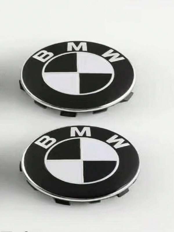 Enjoliveur de roue BMW 56 mm logo voiture noir et blanc