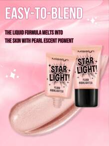 Misslyn 星光液体高光，提亮肤色，打造完美妆容，面部高光，焕发光彩，高显色度，顺滑配方，自然光泽，轻盈透气，Y2K妆容，派对海滩旅行度假露营户外礼物，时尚玫瑰女孩新年化妆品角色扮演最佳旅行假期缤纷校园学校魅力氛围中国新年，情人节礼物，纯素，无动物实验 - 4 out of this world - 查看 4